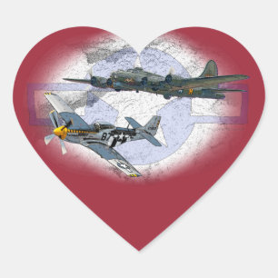 Sticker Cœur P-51 Mustang