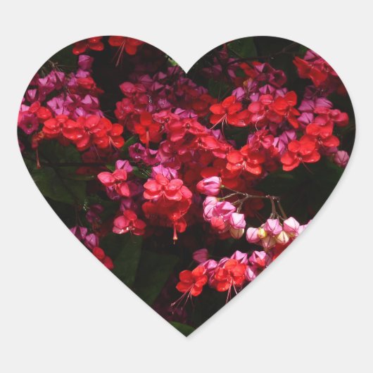 Sticker Cœur Pagoda Flowers Colorful (Devant)