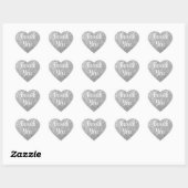 Sticker Cœur pailleté d'argent (Feuille)