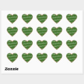 Sticker Cœur Pailleté doré blanc vert abstrait (Feuille)