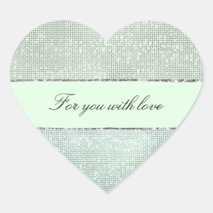 Sticker Cœur Pailleté Menthe Étincelle