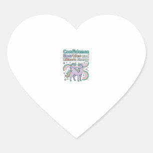 Sticker Cœur Paillettes de Confiance de Licorne et Conception d