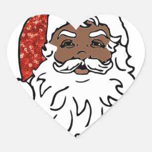 Sticker Cœur paillettes noir santa claus