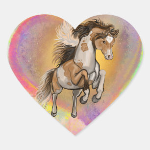 Sticker Cœur Paint Horse Love