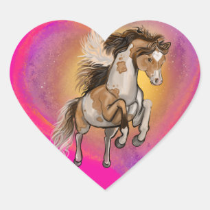 Sticker Cœur Paint Horse Love