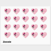 Sticker Cœur Paire d'autocollant cadeau rose (Feuille)