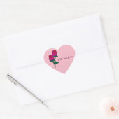 Sticker Cœur Paire d'autocollant cadeau rose (Enveloppe)
