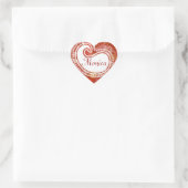 Sticker Cœur Paisley rouge (Sac)