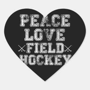 Sticker Cœur Paix, Amour, Hockey sur gazon