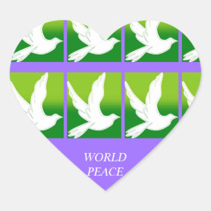 STICKER CŒUR PAIX MONDIALE