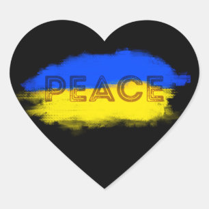Sticker Cœur PAIX pour l'Ukraine Anti-guerre ukrainienne Pas de