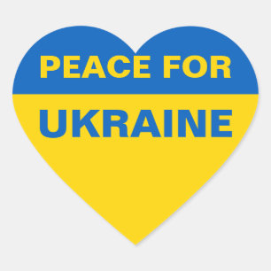 Sticker Cœur Paix pour l'Ukraine Pavillon ukrainien