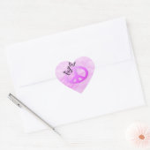 Sticker Cœur Paix rose (Enveloppe)