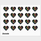 Sticker Cœur Paix Tie Dyed (Feuille)