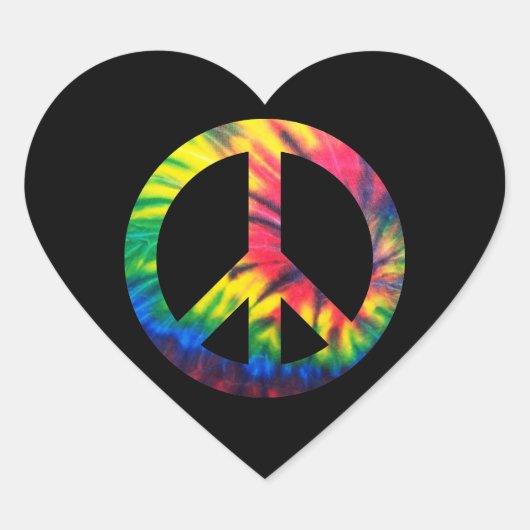 Sticker Cœur Paix Tie Dyed (Devant)