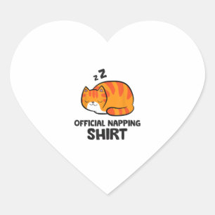 Sticker Cœur Pajama de chemise couchée du chat