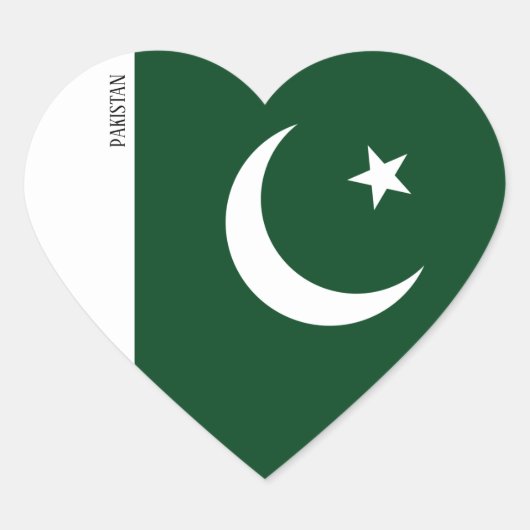 Sticker Cœur Pakistan Drapeau patriotique (Devant)