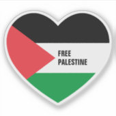 Sticker Coeur "Palestine libre" en forme (Devant)