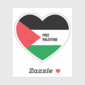 Sticker Coeur "Palestine libre" en forme (Feuille)