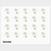 Sticker Cœur Palm Tree Foliage Vert Aquarelle Feuille Mariage (Feuille)