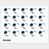 Sticker Cœur Palmier blanc noir bleu Silhouette (Feuille)
