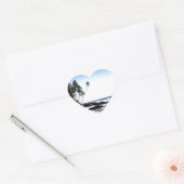 Sticker Cœur Palmiers exotiques & Plage Paradise (Enveloppe)