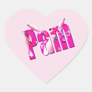Sticker Cœur "Pam" Nom Réalisé Avec Des Cacatoès Australiens,