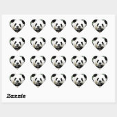 Sticker Cœur Panda (Feuille)