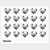 Sticker Cœur Panda (Feuille)