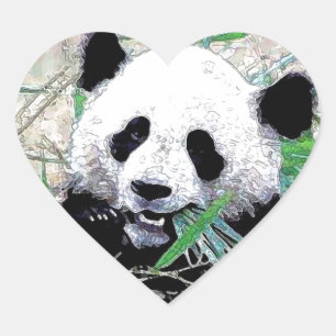 Sticker Cœur Panda