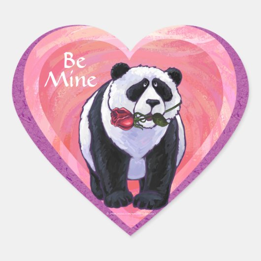 Sticker Cœur Panda Bear Saint Valentin (Devant)