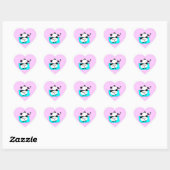 Sticker Cœur Panda dormant (Feuille)