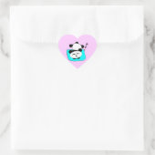 Sticker Cœur Panda dormant (Sac)