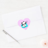 Sticker Cœur Panda dormant (Enveloppe)
