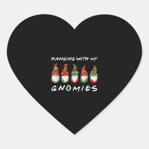 Sticker Cœur Panser Avec Mes Gnomies Gnome Ami Noël