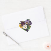 Sticker Cœur Pansies (Enveloppe)