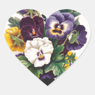 Sticker Cœur Pansies