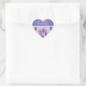 Sticker Cœur Pansy Flower Purple Stripe floral Joyeux anniversa (Sac)