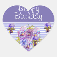 Pansy Flower Purple Stripe floral Joyeux anniversa