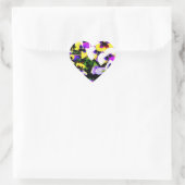 Sticker Cœur pansy flowers (Sac)