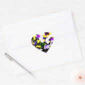 Sticker Cœur pansy flowers (Enveloppe)