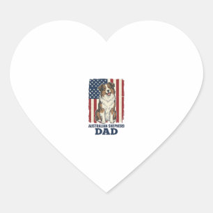 Sticker Cœur Papa Berger Australien Patriotique Vecteur Vintage