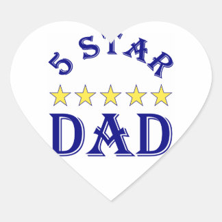 Sticker Cœur Papa cinq étoiles