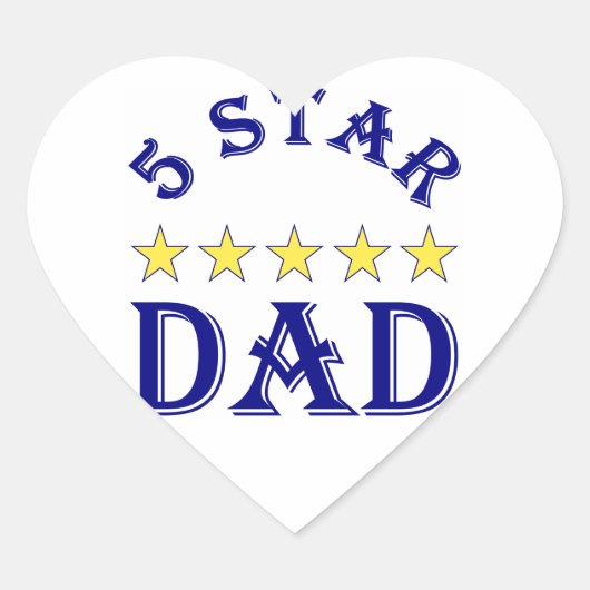 Sticker Cœur Papa cinq étoiles (Devant)