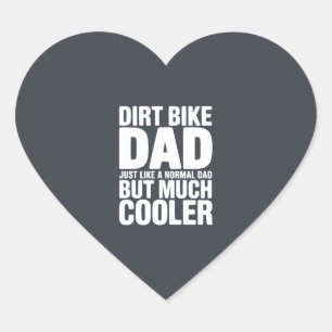Sticker Cœur Papa drôle de moto cross Humour Refroidisseur Moto