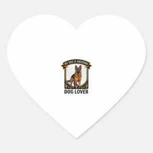 Sticker Cœur Papa est un Amoureux de Chien Incroyable Pattes de