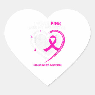 Sticker Cœur Papa Maman Je Porte Du Rose Pour Ma Fille Cancer D