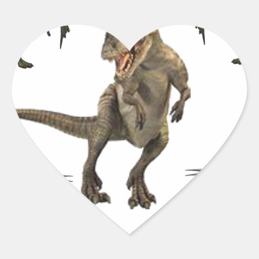Sticker Cœur Papier Dinosaure (Devant)
