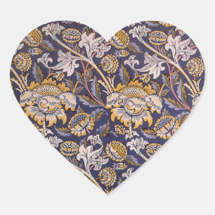 Sticker Cœur Papier peint floral Arts Crafts de William Morris 