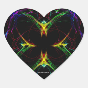 Sticker Cœur Papillon Abstrait 3